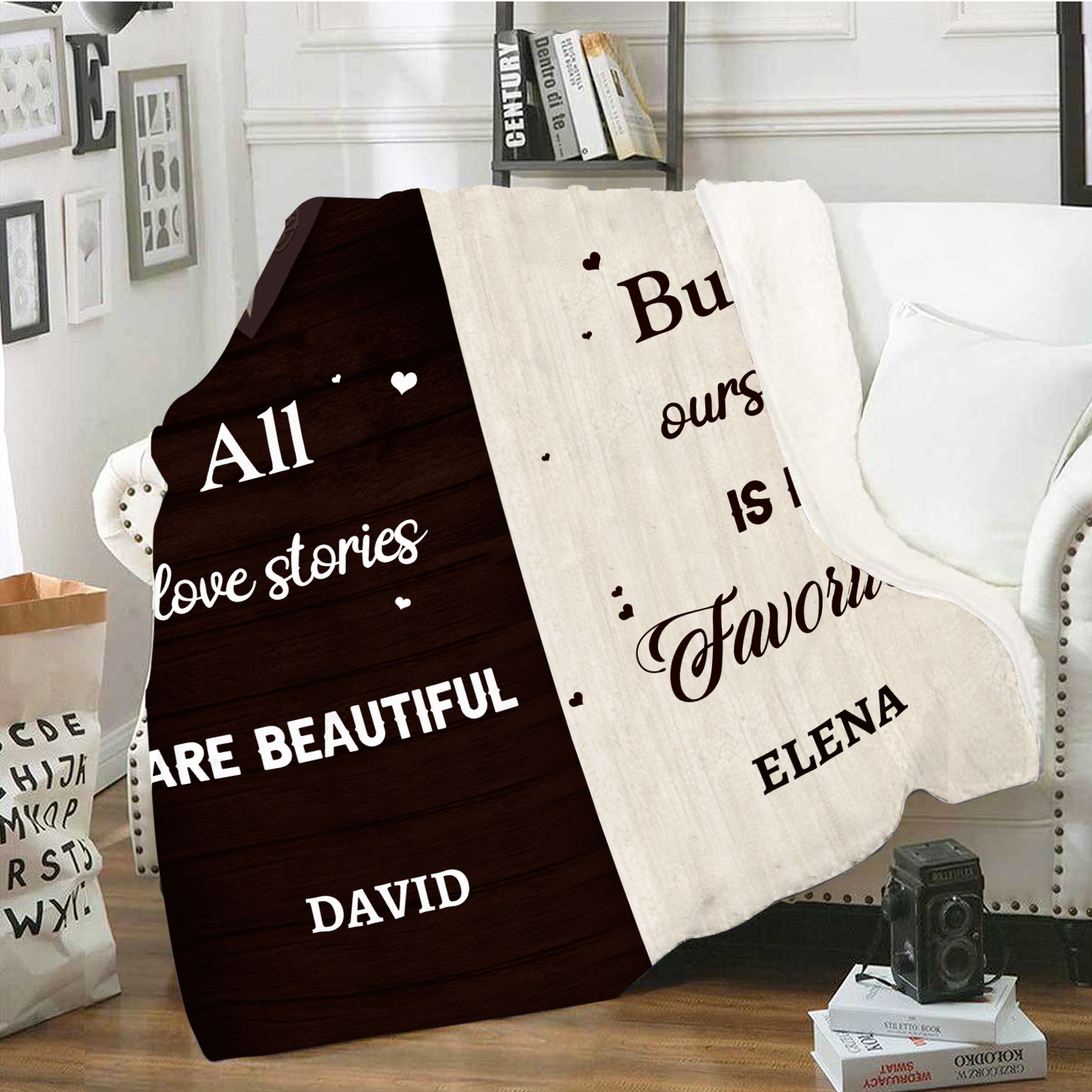 Personalised 2 Names Blanket Valentine's Day Gifts for Couples - All Love Stories Are Beautiful, But Ours Is My Favourite-Jessemade AU