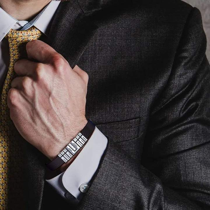 Mother's Day Gifts Personalised Leather Bracelet With 7 Names Gifts For Women-Jessemade AU