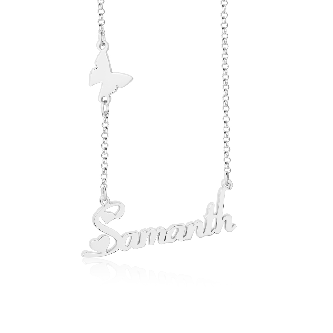 Personalised Butterfly Necklace Custom 1 Name Necklace Gift For Women-Jessemade AU