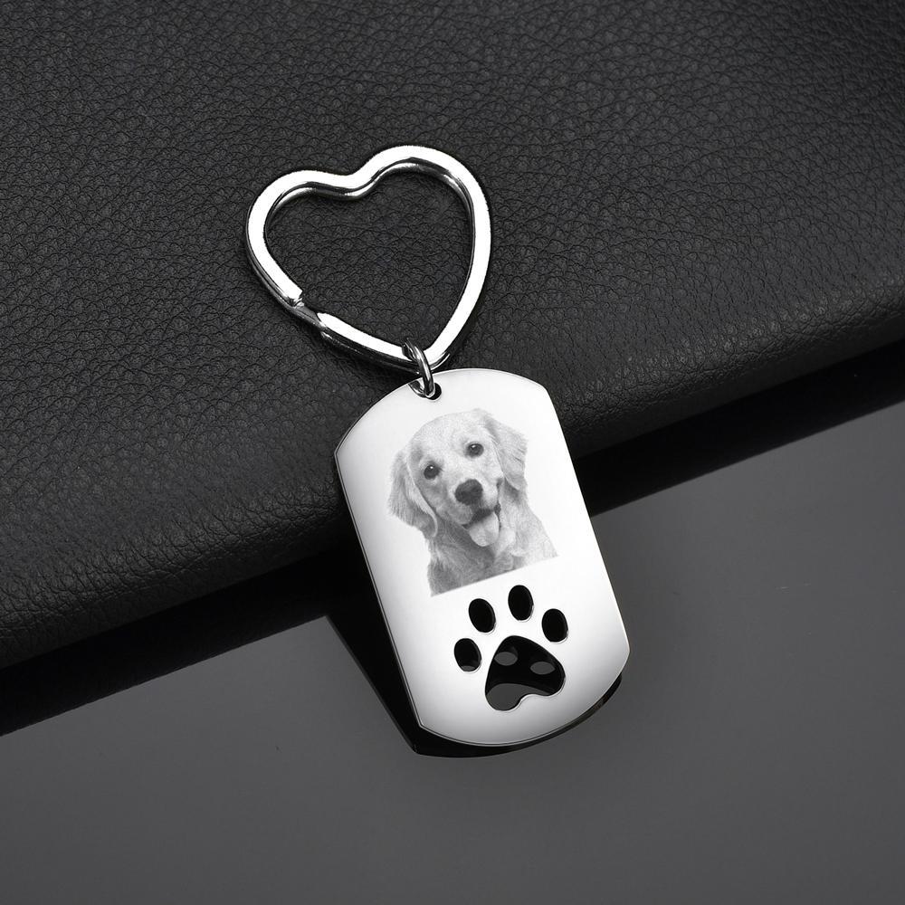 Personalised Keychain Engraved Photo Keychain Dog Tag Gifts For Pet-Jessemade AU