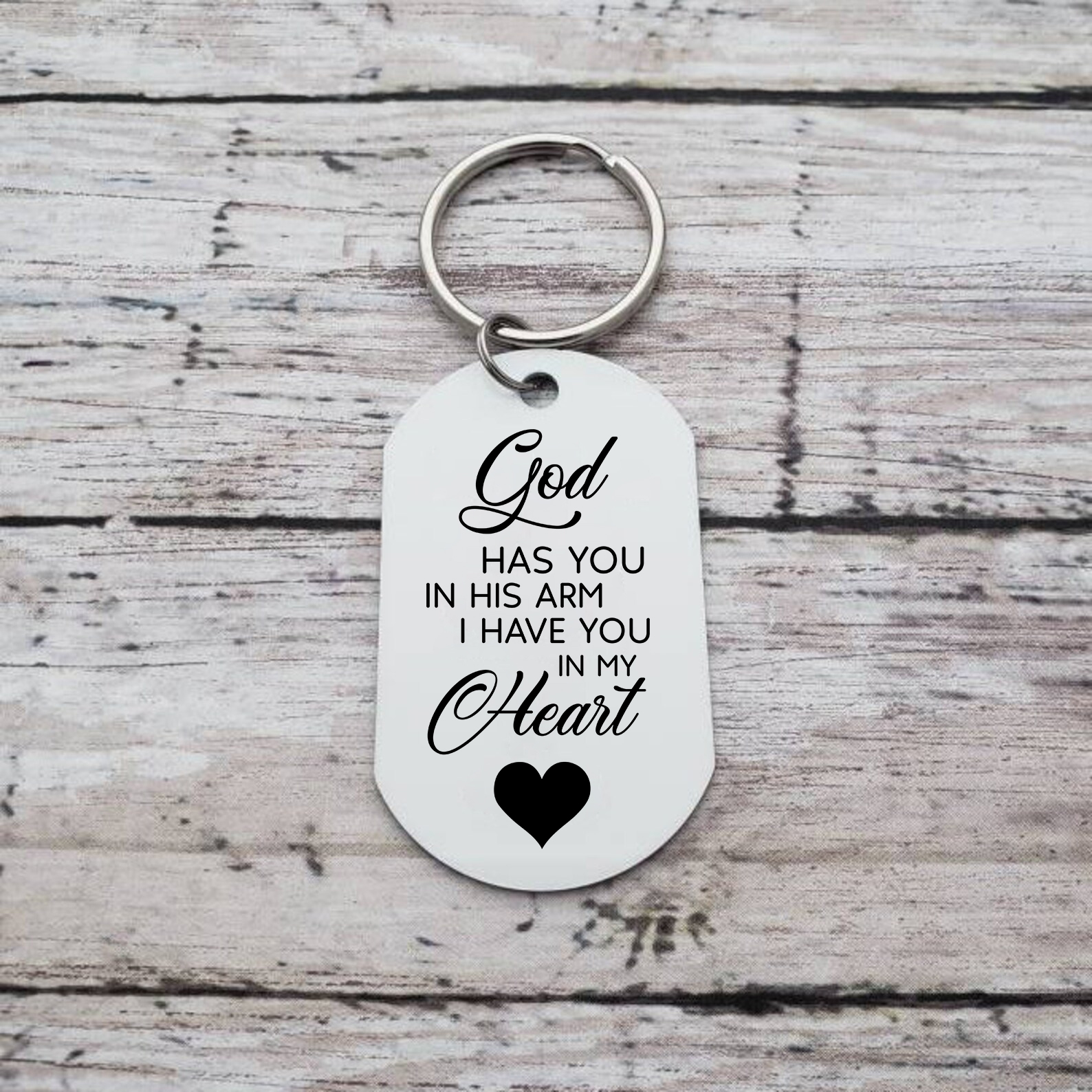 Memorial Photo Keychain Custom Name & Date Keyring Personalised Keychains - God Has You in His Arm, I Have You in My Heart-Jessemade AU