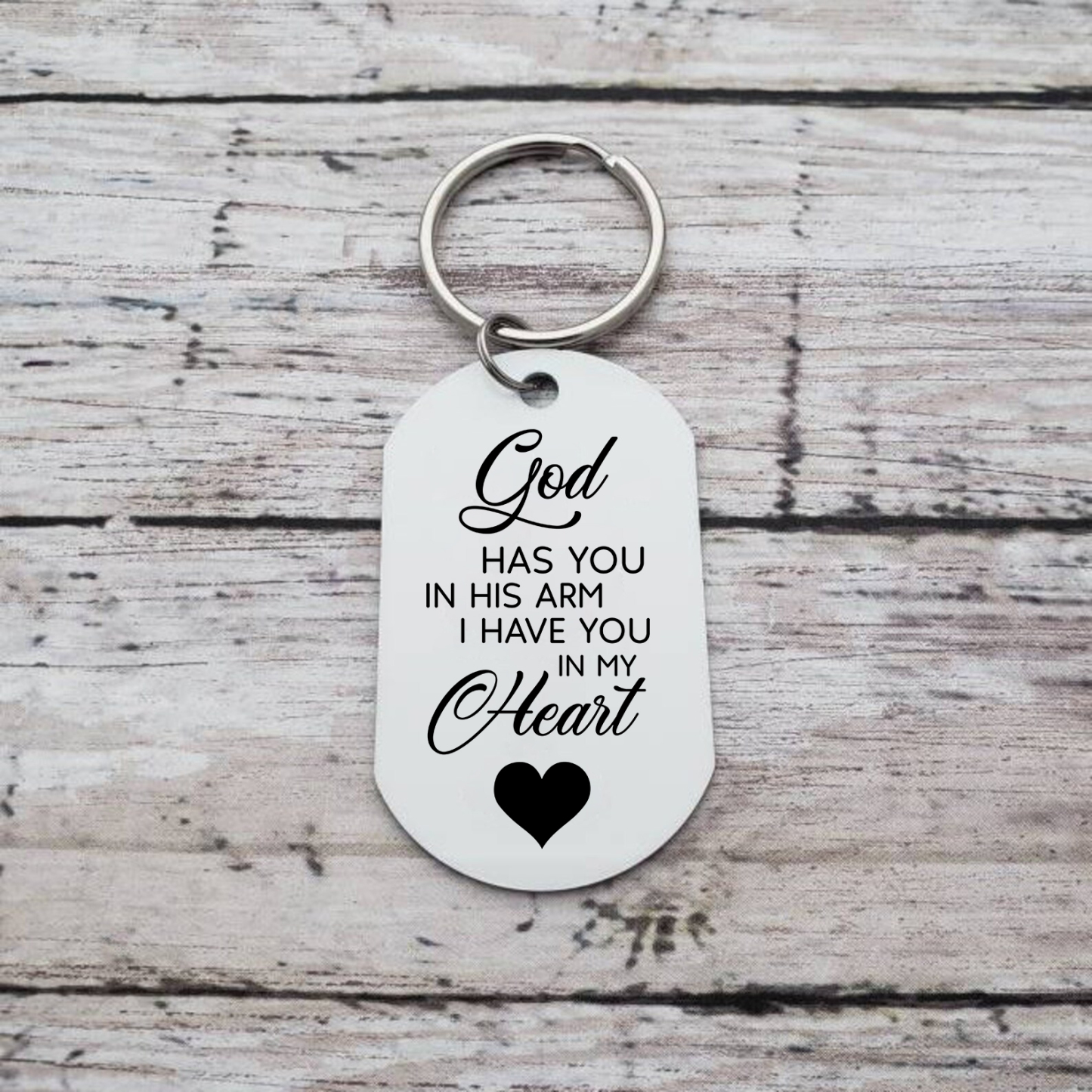 Memorial Photo Keychain Custom Name & Date Keyring Personalised Keychains - God Has You in His Arm, I Have You in My Heart-Jessemade AU
