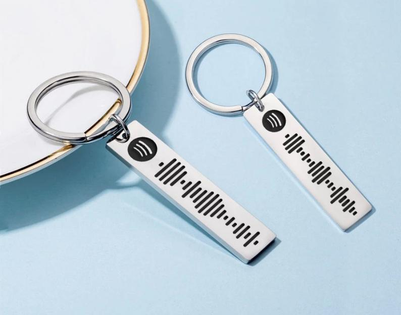 Personalised Music Spotify Code Keychain Gifts For Him-Jessemade AU