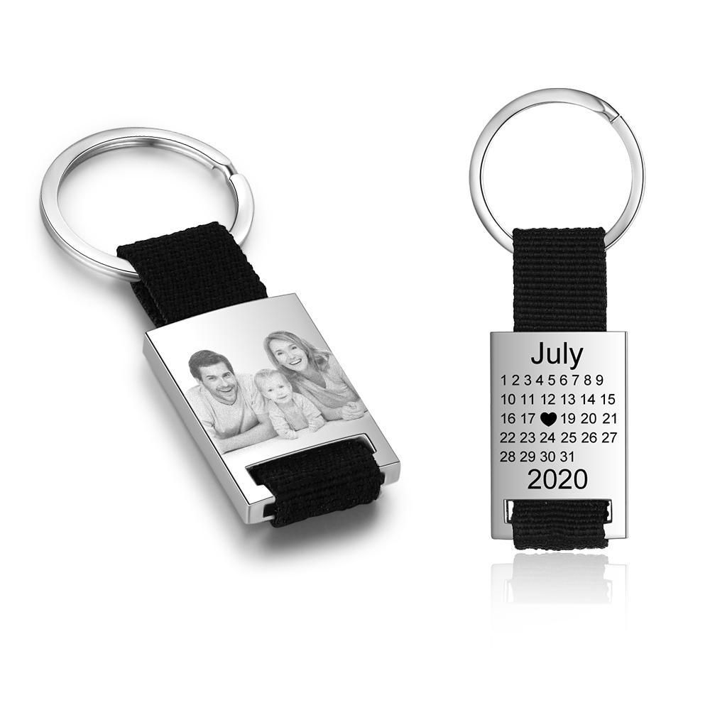Personalised Calendar Keychain Engraved Photo Keychain Gifts For Him-Jessemade AU