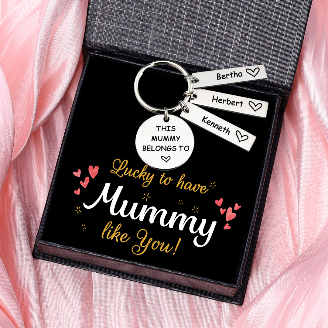 3 Names - Personalised Name Keychain Stainless Steel Keychain Special Gift for Mommy/Mummy-Jessemade AU