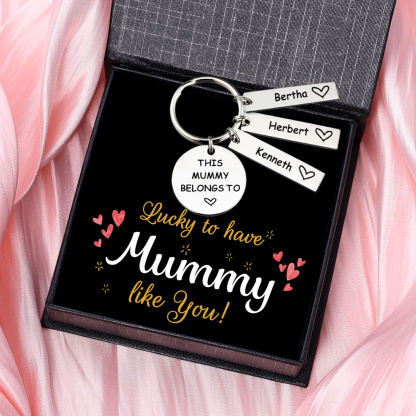 3 Names - Personalised Name Keychain Stainless Steel Keychain Special Gift for Mommy/Mummy-Jessemade AU