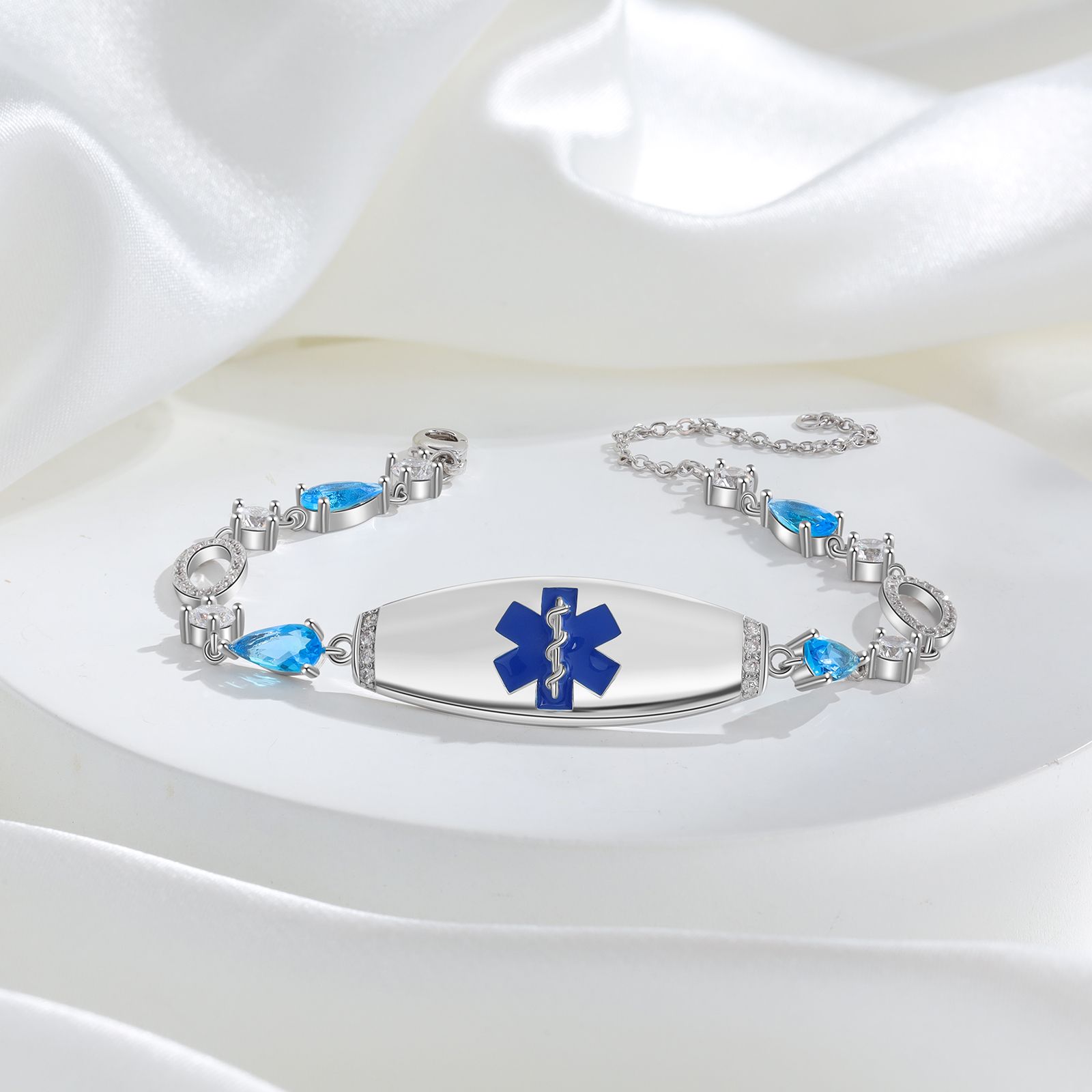 Medical ID Bracelet Personalised Women's Alert Bracelet Engraving Message For Her-Jessemade AU