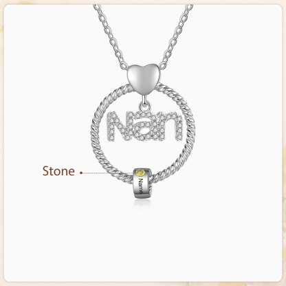 1 Name - Personalised Nan Necklace Custom Names & Birthstones Circle Pendant Necklace Gift for Grandma Nanna-Jessemade AU