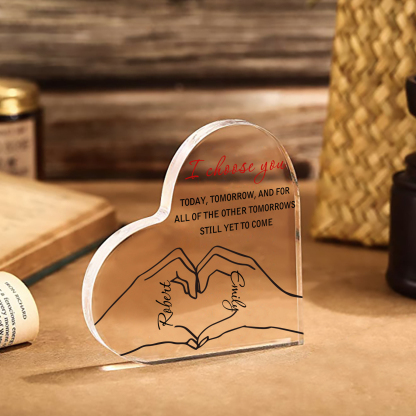 Personalised Couple Acrylic Heart Keepsake Custom 2 Names Ornament Valentine's Day Gift for Wife/Husband-Jessemade AU