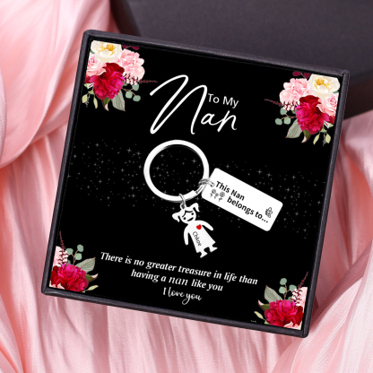 1 Name - Personalised Keychain with Kid Charms Engraved Names Keychain Mother's Day Gift for Mum/Nan-Jessemade AU