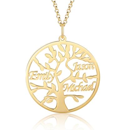 Personalised Family Tree Name Necklace Custom 3 Names Name Necklace-Jessemade AU