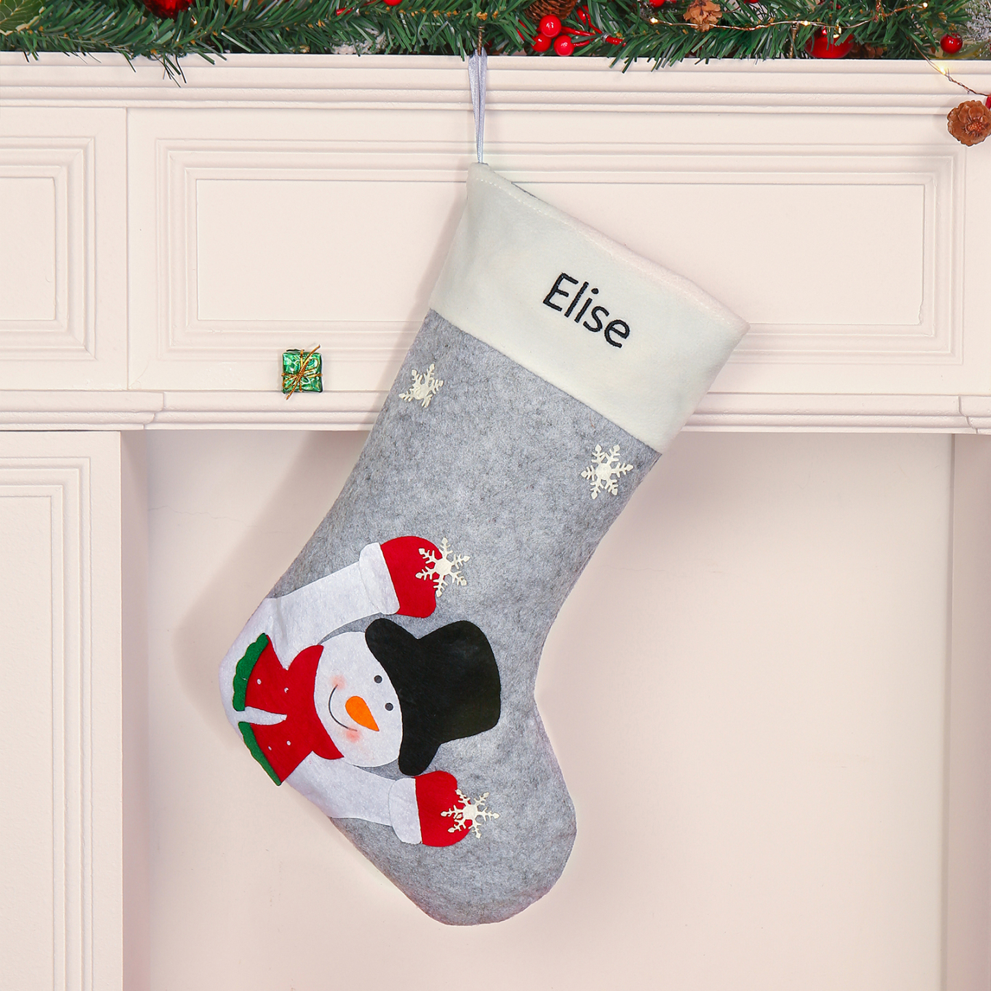 Personalised Christmas Stocking Ornaments Custom 1 Name Christmas Socks Gifts for Family Friends-Jessemade AU