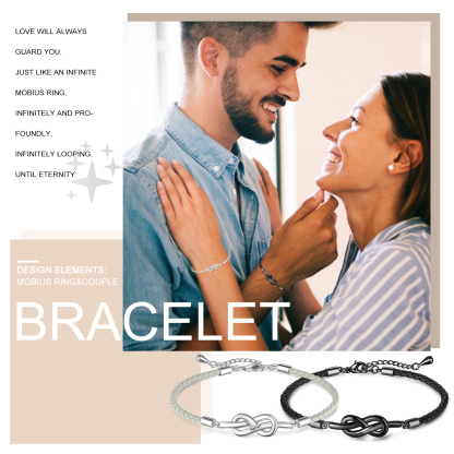 Infinity Love Knot Bracelet Set Braided Leather Couple Bracelet-Jessemade AU