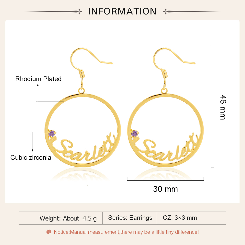 Personalised Name Earring Customised Name Hoop Earrings for Her-Jessemade AU
