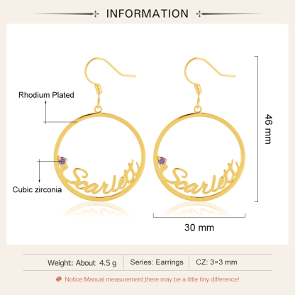 Personalised Name Earring Customised Name Hoop Earrings for Her-Jessemade AU