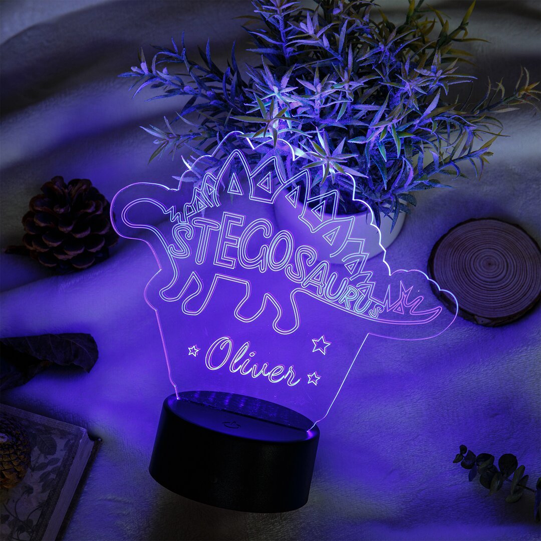 7 colour LED Lamp Dinosaur custom Name Engraved Night Light for Kids Gift-Jessemade AU