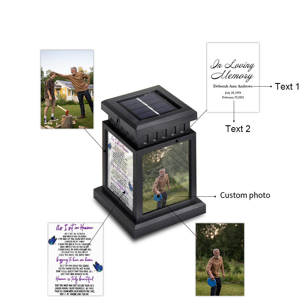 Personalised Photo Lantern Lamp Butterfly Memorial Sympathy gift-Jessemade AU