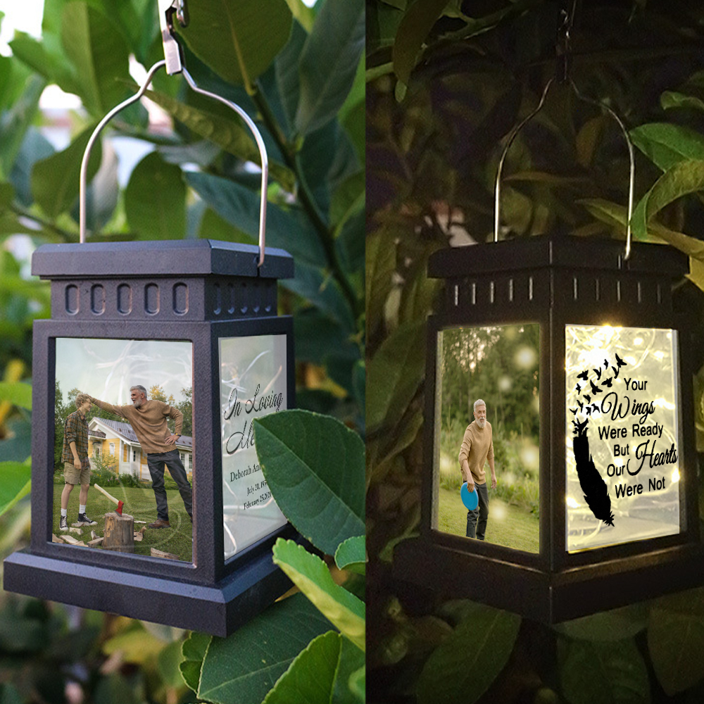 Personalised Photo Lantern Lamp Your Wings Were Ready Memorial Sympathy gift-Jessemade AU
