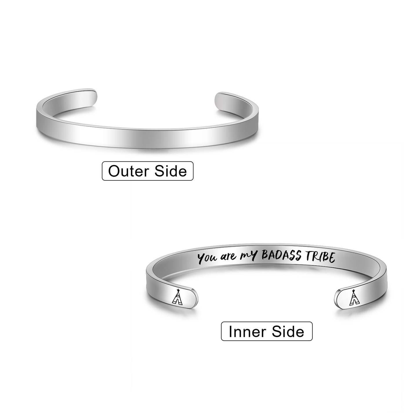 Personalised Silver Colour Women's Bracelet With 1 Text-Jessemade AU