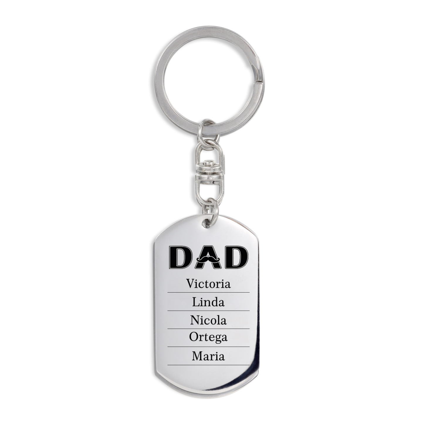 Personalised Photo Keychain Dad Keyring Engrave 5 Names Father's Day Gifts-Jessemade AU