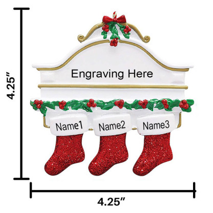 Personalised Red Stockings Ornament Custom 3 Names Gifts for Family-Jessemade AU