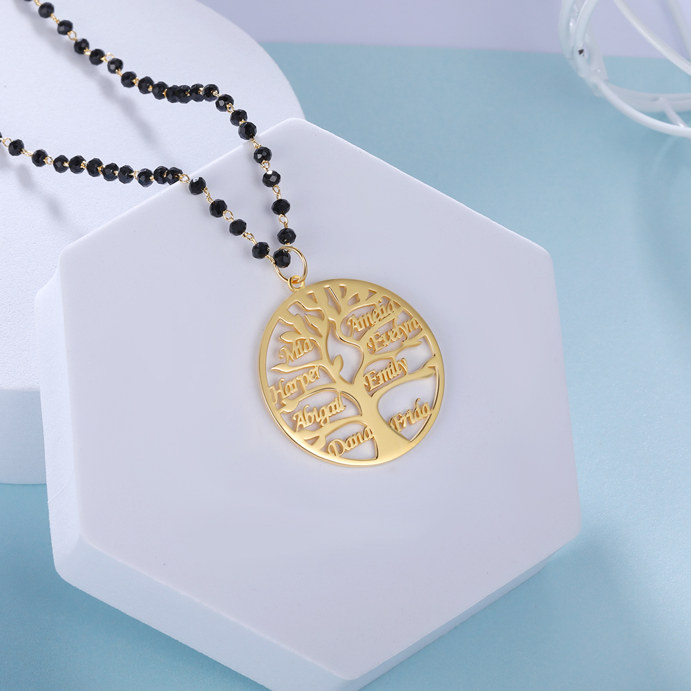 Personalised Family Tree Necklace Custom 8 Names Necklace Gift For Mother-Jessemade AU