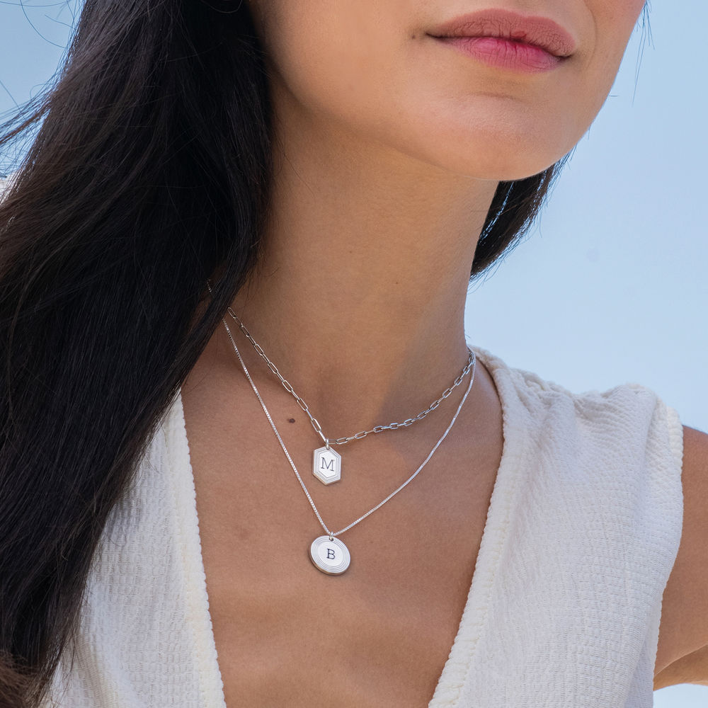 Link Chain Necklace With a Letter-Jessemade AU