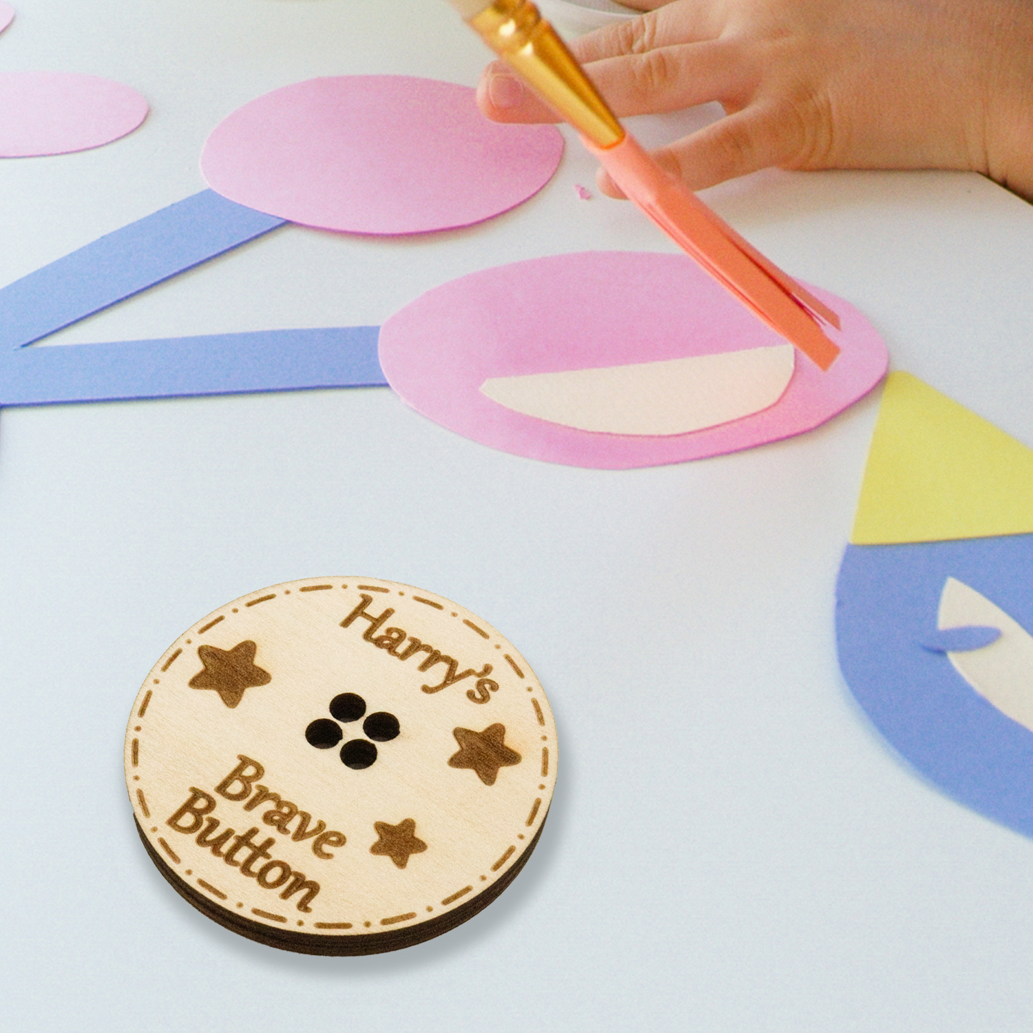 Children Star Brave Buttons Custom A Name Back to School Gifts for Kids-Jessemade AU