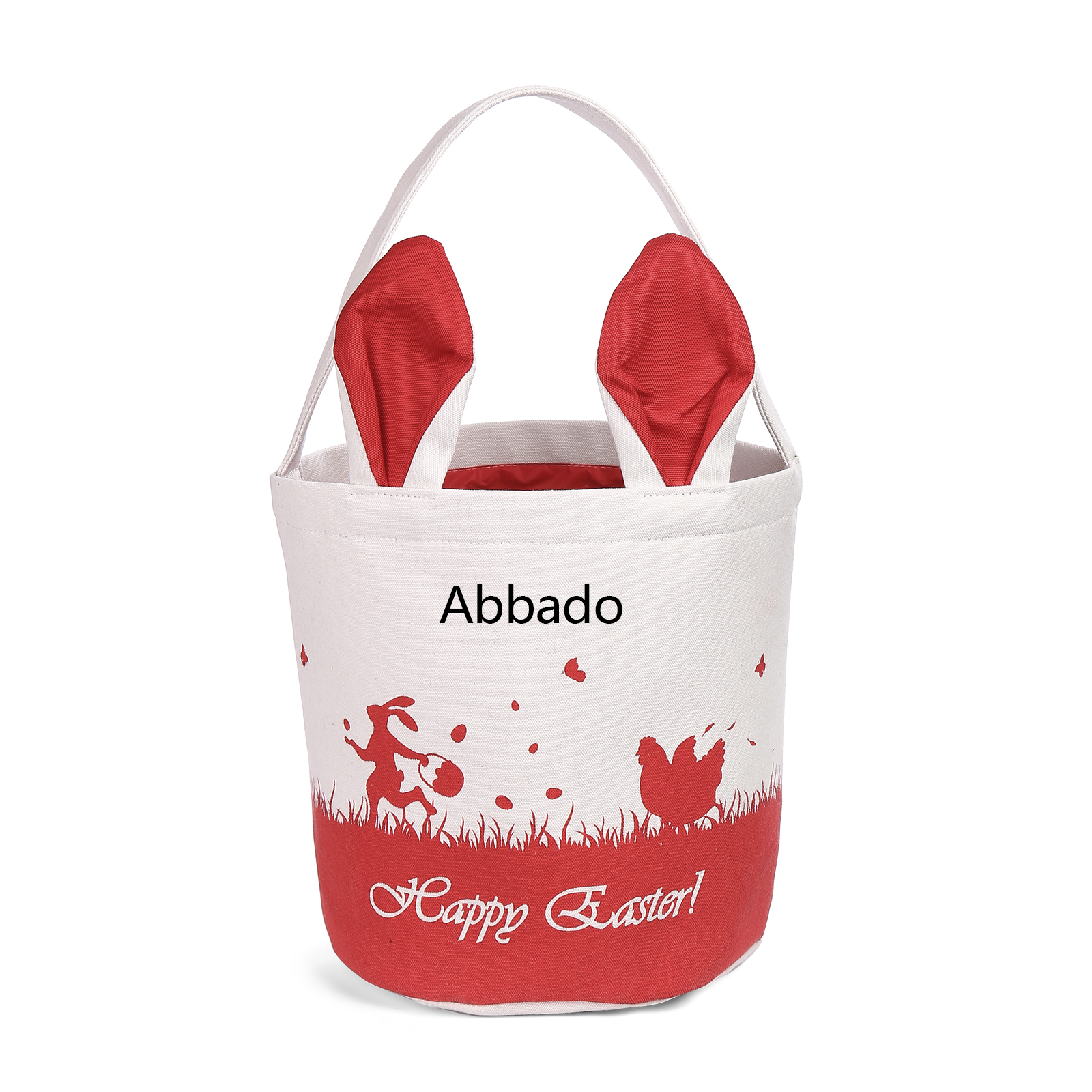 Personalised Bunny Tote Bag Customised with Name Bunny Bucket Bag Easter Gifts-Jessemade AU