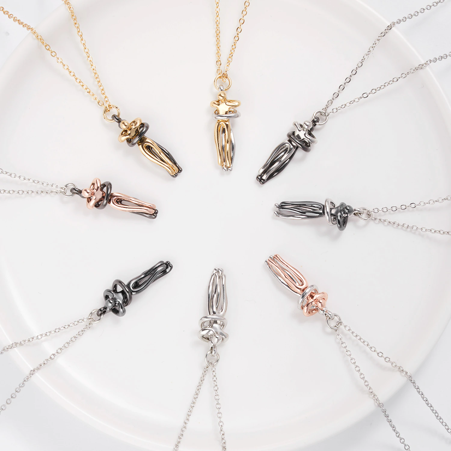 Couple Hug Necklace Valentine's Day Gifts for Couple-Jessemade AU