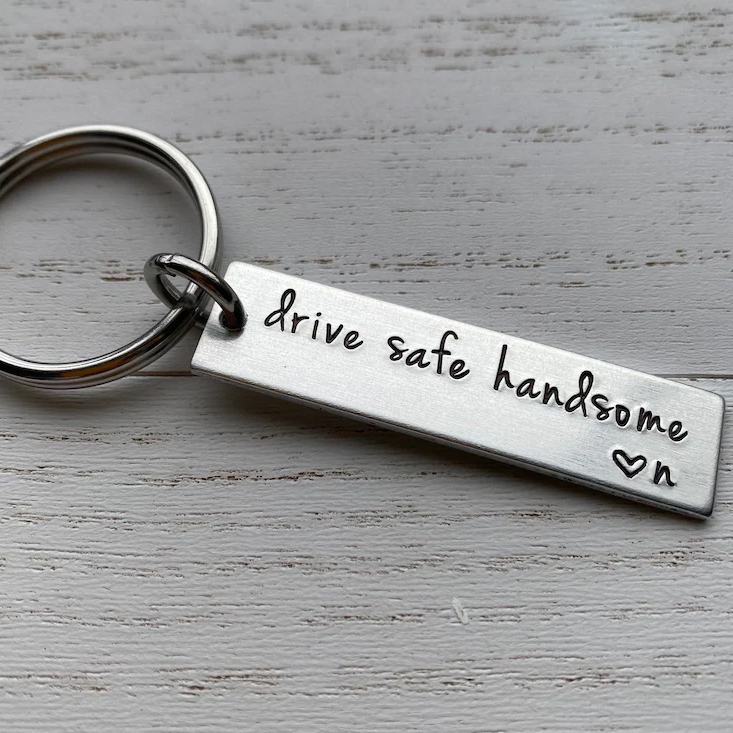 Personalised Initial Drive Safe Handsome Keychain-Jessemade AU