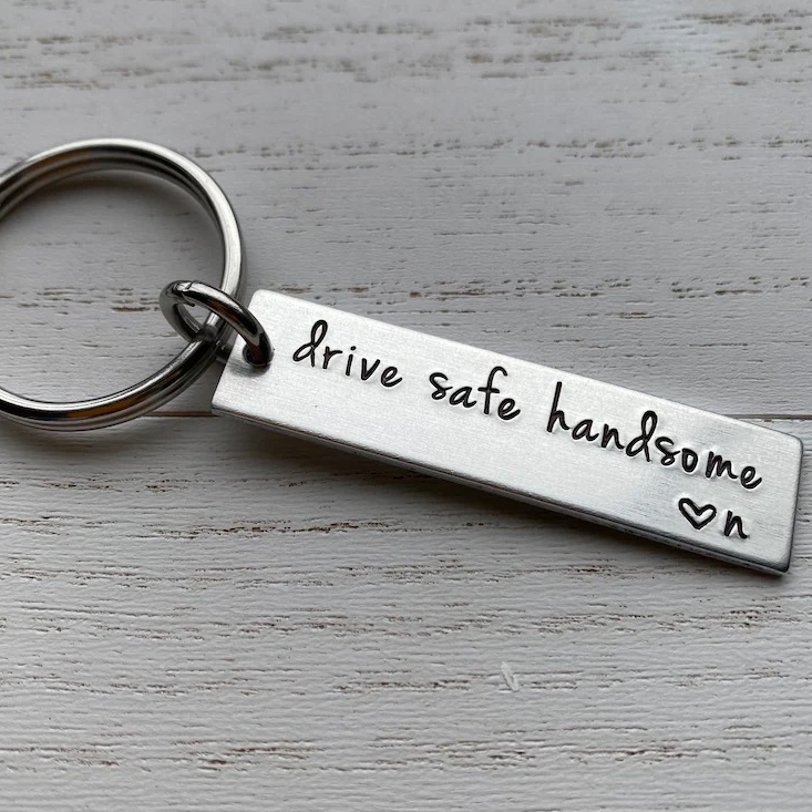 Personalised Initial Drive Safe Handsome Keychain-Jessemade AU