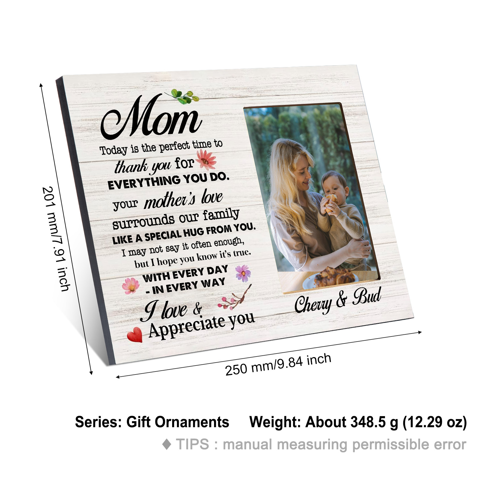 Personalised Photo & Text Wooden Plaque Home Decoration Gifts for Mom/Mum - Today Is The Perfect Time To Thank You For Everything You Do-Jessemade AU