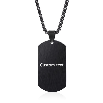 Personalised Men's Necklace Engraved Letter & Year & Text Dog Tag Necklace Stainless Steel Gift for Him-Jessemade AU