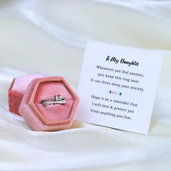 For Daughter-Spinning Bead Fidget Ring