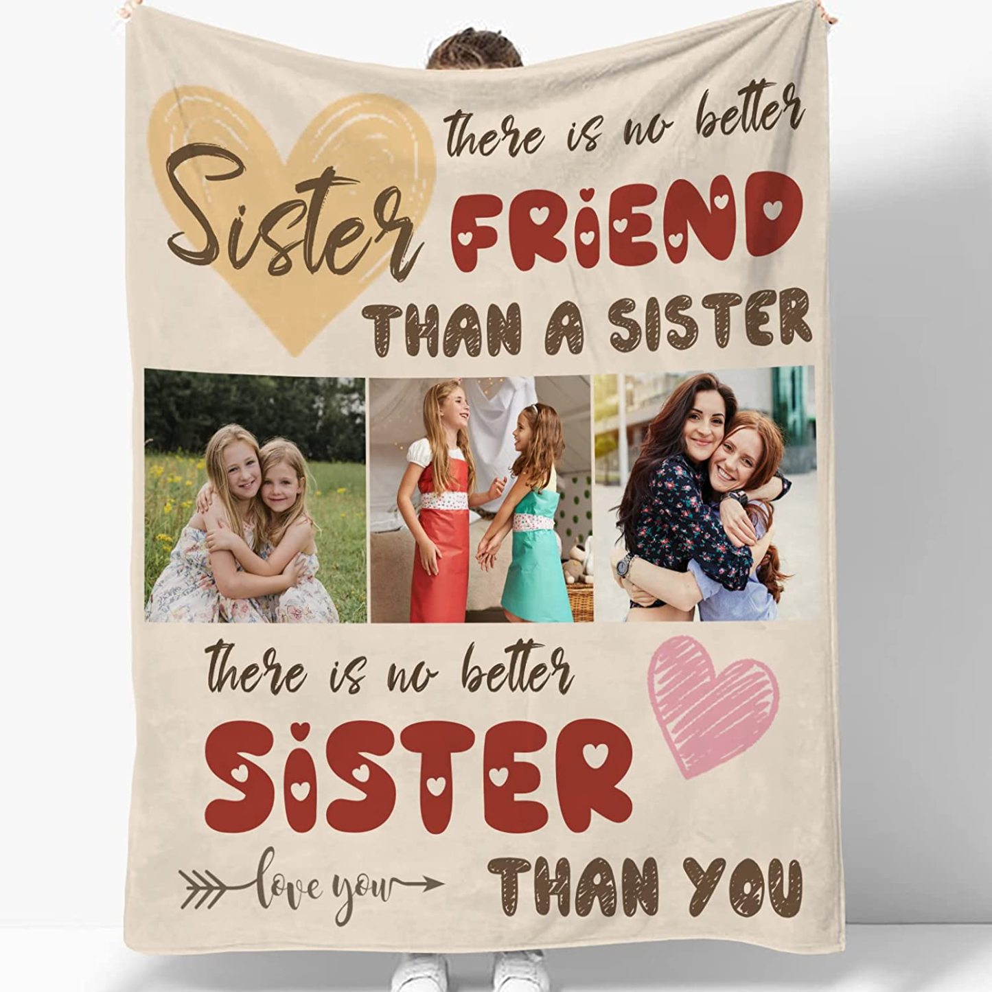 To My Sisters, There Is No Better Sister Than You, Personalised Photo Flannel Blanket-Jessemade AU