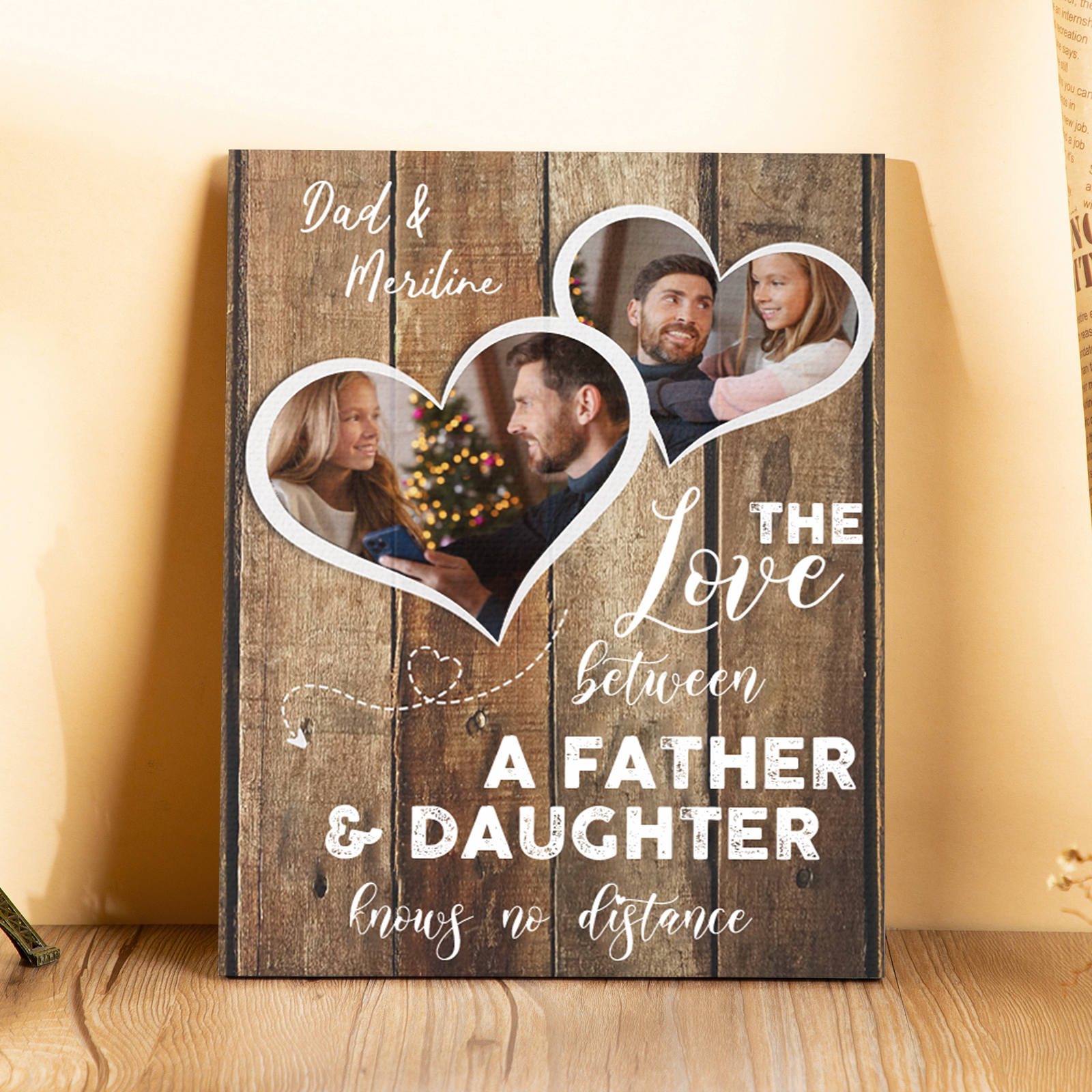 Father and Daughter Photo Frame Wood Signs-Jessemade AU