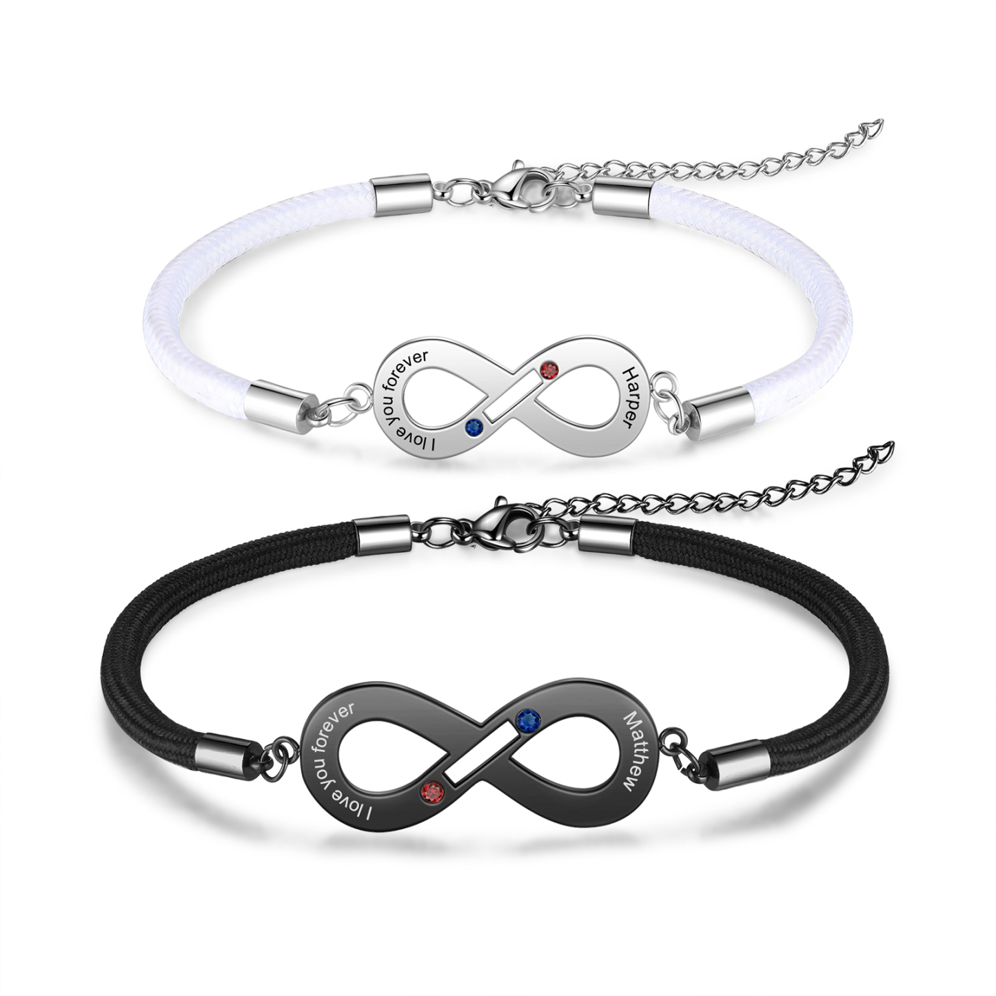 Valentines Day Gifts Personalised Matching Couple Bracelet Custom Names Infinity Love For Couple-Jessemade AU