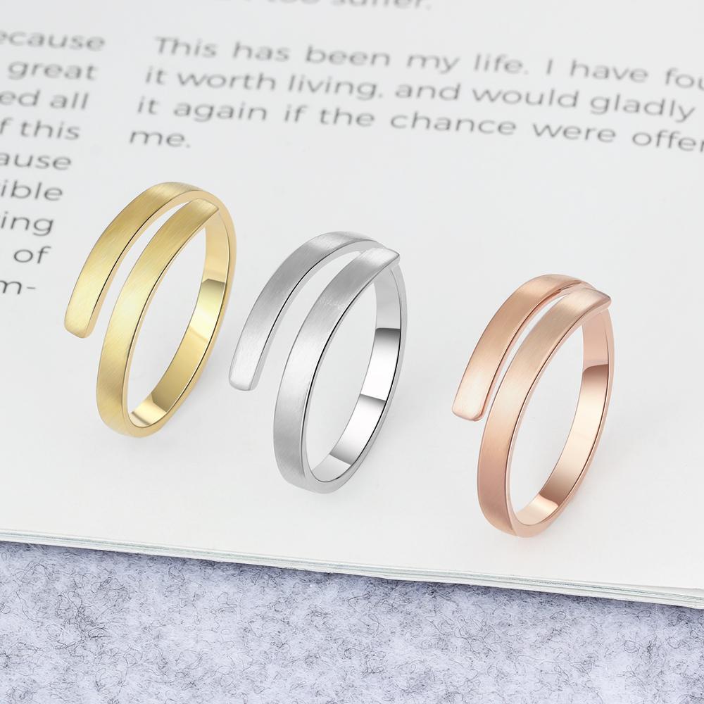 Personalised Name Rings Engraved 2 Names Adjustable Ring Gift for Her-Jessemade AU