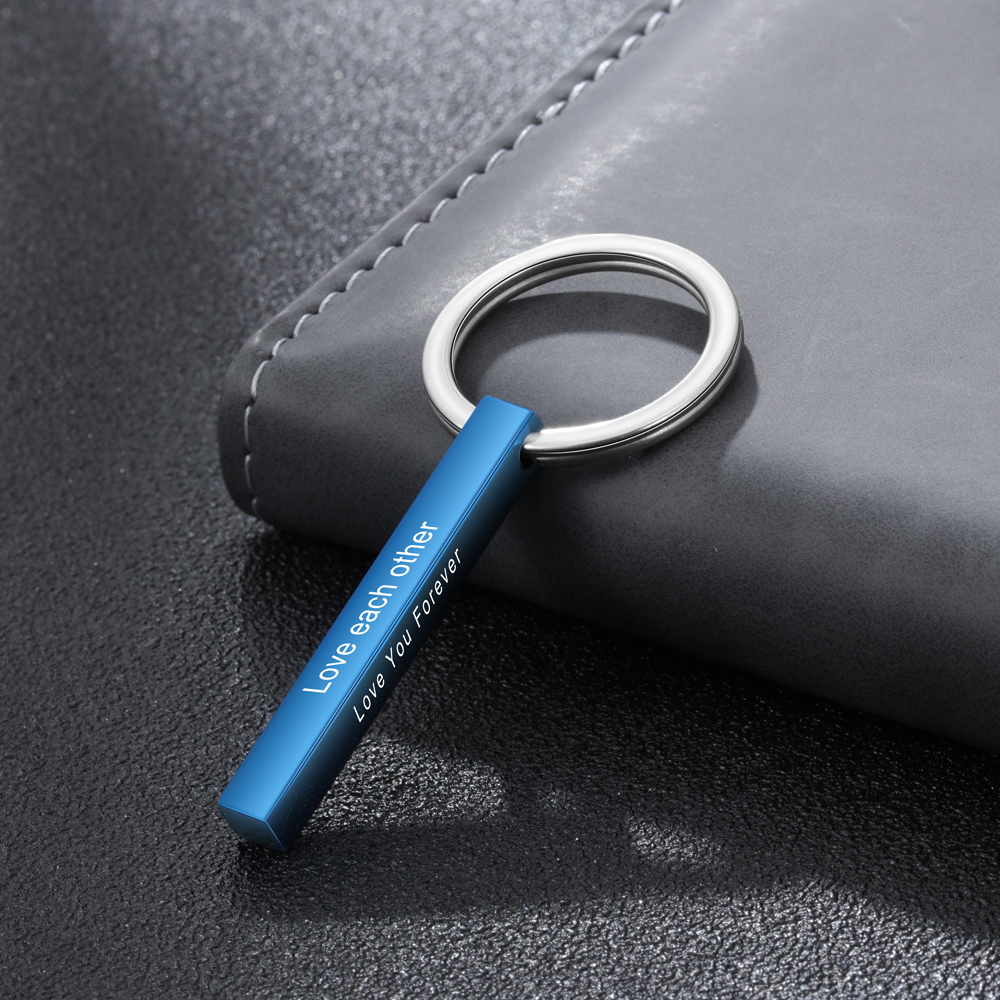 Personalised Stainless Steel Keychain Customised 4 Texts Keyring Gift for Him/Her-Jessemade AU