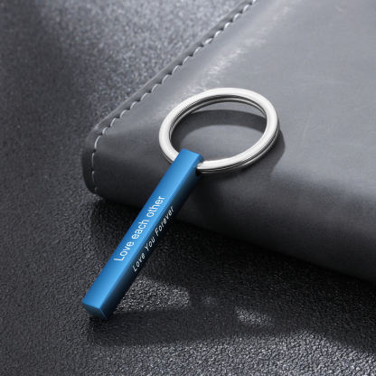 Personalised Stainless Steel Keychain Customised 4 Texts Keyring Gift for Him/Her-Jessemade AU