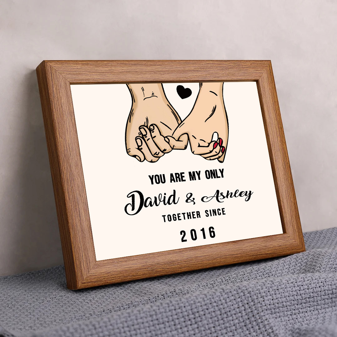You Are My Only Personalised Couple Photo Frame Custom 2 Names & Date Frame Anniversary Gift For Him/Her-Jessemade AU