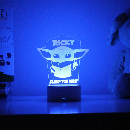Personalised Baby Yoda Home Decoration Lamp With Custom Name Night Light Kid's Bedroom Decor Children's LED Light-Jessemade AU