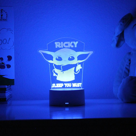 Personalised Baby Yoda Home Decoration Lamp With Custom Name Night Light Kid's Bedroom Decor Children's LED Light-Jessemade AU