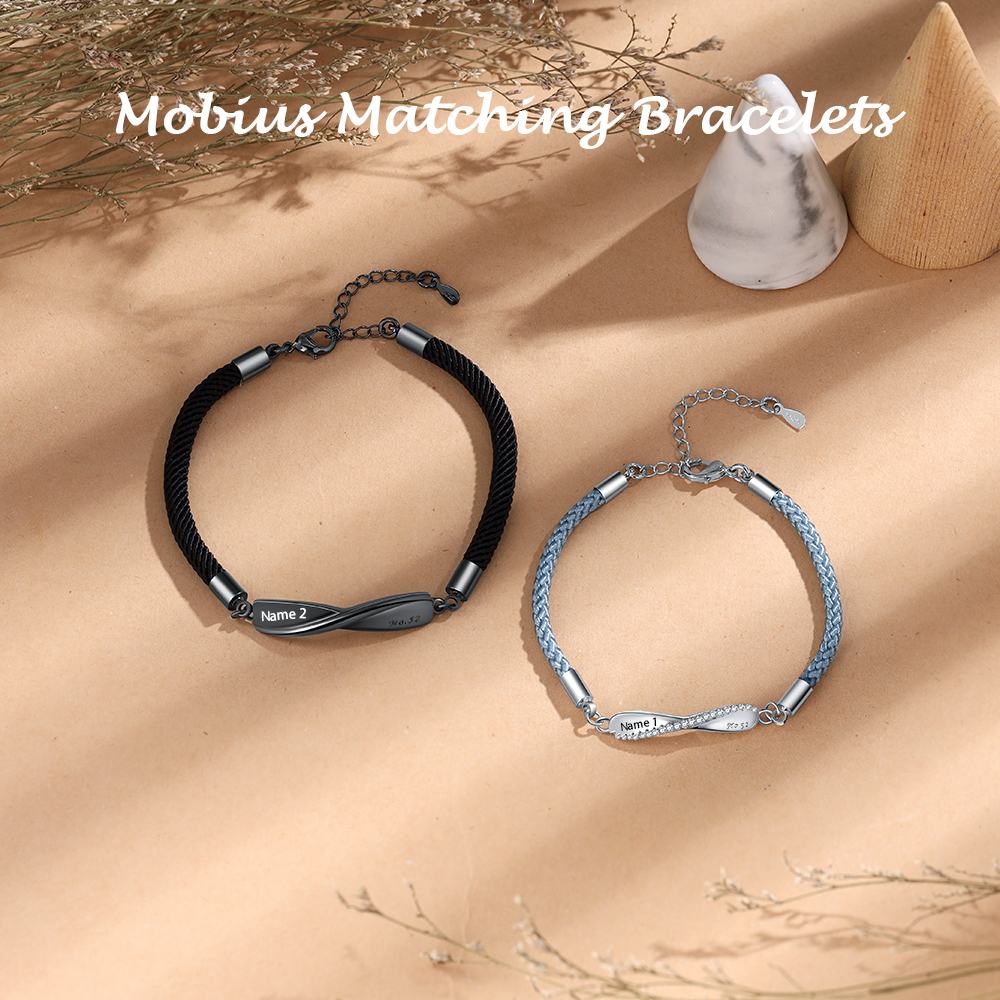 Customised Couple Bracelets Engrave Names Matching Bracelet Love Gifts-Jessemade AU