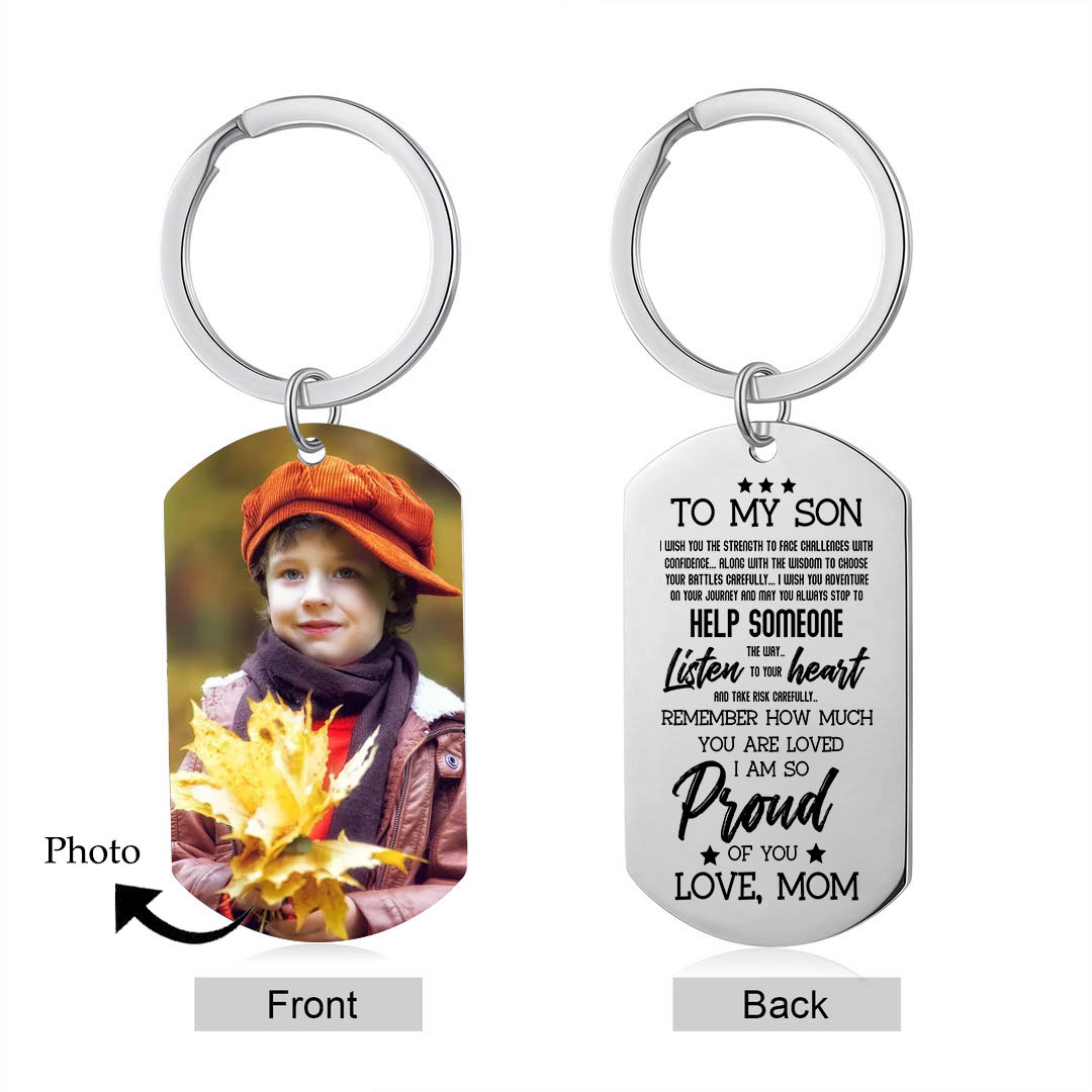 To My Son Keyring Custom Photo Keychain "I Am So Proud Of You" Personalised Gifts For Son-Jessemade AU