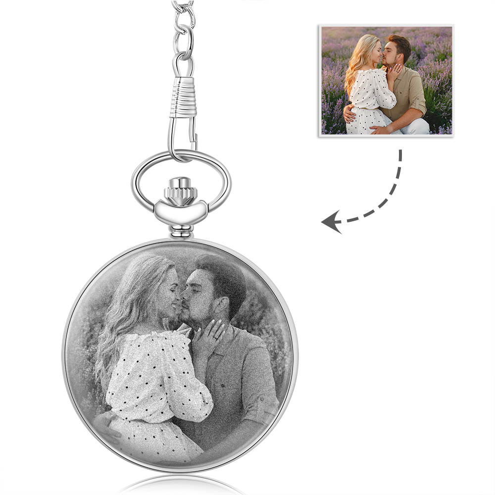 Personalised Pocket Watch Custom Photo Gifts For Him