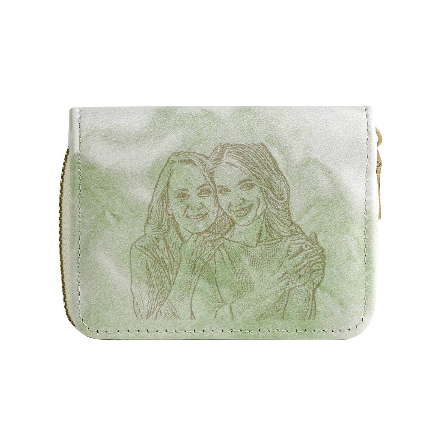 Personalised Women's Leather Wallet Custom Photo & Text Zipper Wallet Accordion Wallet Gift for Her-Jessemade AU