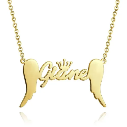 Personalised Wings Necklace Custom 1 Name Necklace Gift For Her-Jessemade AU
