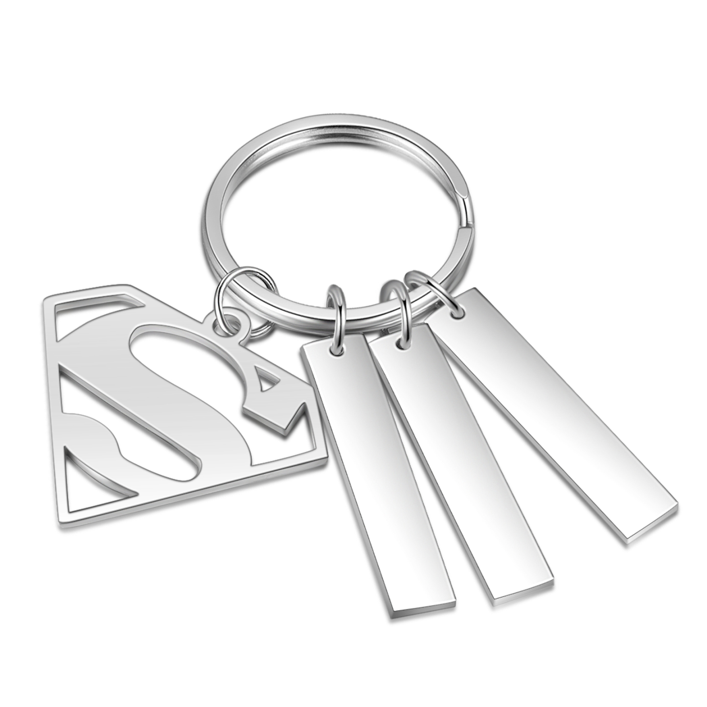 Custom Superman Sign Keychain Engrave 3 Names For Father-Jessemade AU